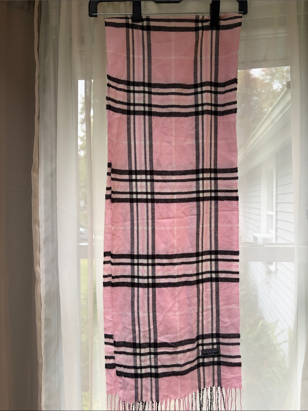 Burberry Pink and Black Check Scarf - Classic Plaid